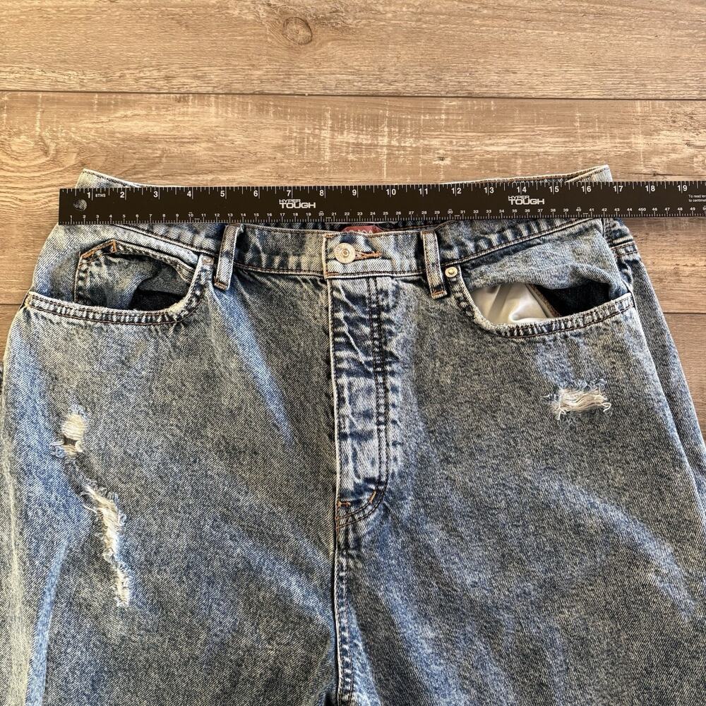 We The Free Jeans Womens 34 CRVY High Rise Button Fly Cropped Distressed Raw Hem - Picture 5 of 9